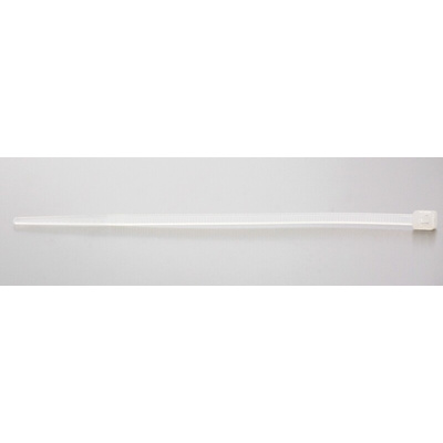 RS PRO Cable Tie, 100mm x 2.5 mm, Natural Nylon, Pk-100