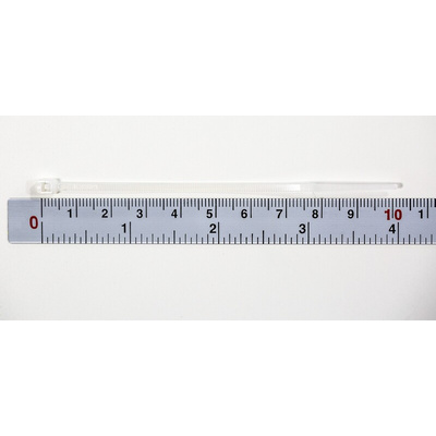 RS PRO Cable Tie, 100mm x 2.5 mm, Natural Nylon, Pk-100