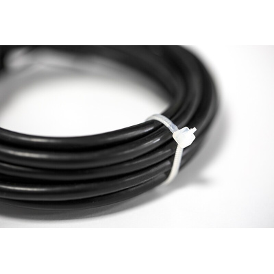 RS PRO Cable Tie, 100mm x 2.5 mm, Natural Nylon, Pk-100