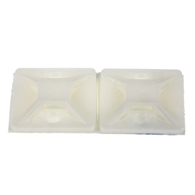 RS PRO Self Adhesive Natural Cable Tie Mount 19.5 mm x 19.5mm, 4.6mm Max. Cable Tie Width
