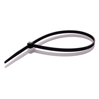 RS PRO Cable Tie, 300mm x 4.8 mm, Black Nylon, Pk-100