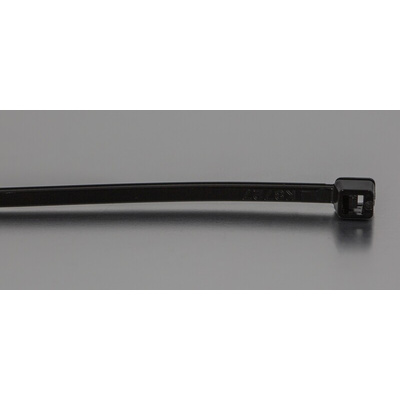 RS PRO Cable Tie, 100mm x 2.5 mm, Black Nylon, Pk-1000