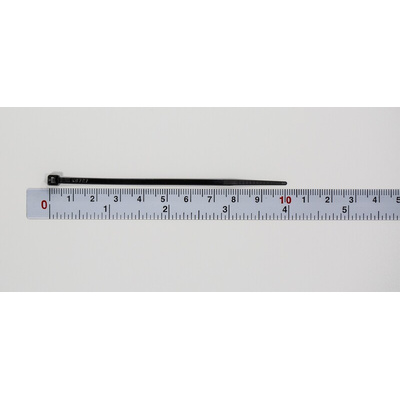 RS PRO Cable Tie, 100mm x 2.5 mm, Black Nylon, Pk-1000