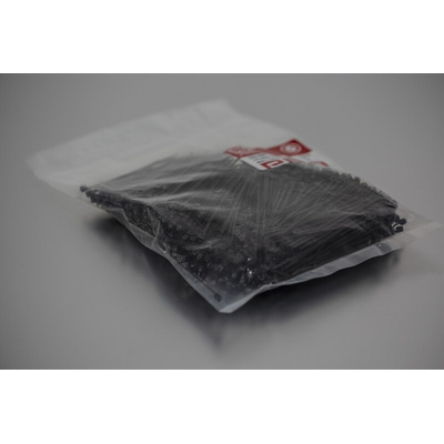 RS PRO Cable Tie, 100mm x 2.5 mm, Black Nylon, Pk-1000