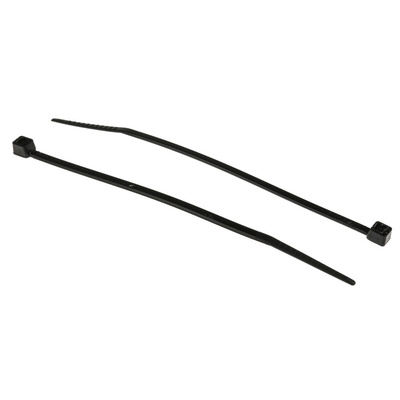 RS PRO Cable Tie, 100mm x 2.5 mm, Black Nylon, Pk-1000