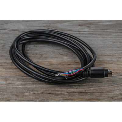 RS PRO Male 8 Pin mini-DIN to Unterminated Black DIN Cable 2m