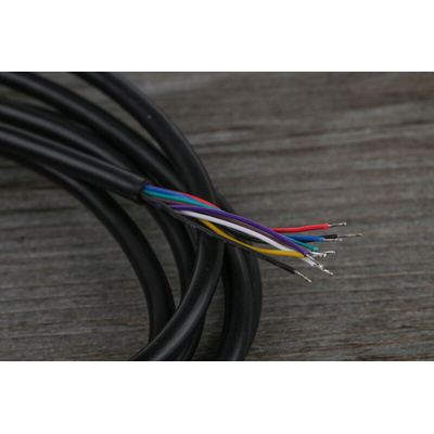 RS PRO Male 8 Pin mini-DIN to Unterminated Black DIN Cable 2m