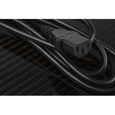 RS PRO Straight IEC C13 Socket to Straight IEC C14 Plug Power Cord, 2m