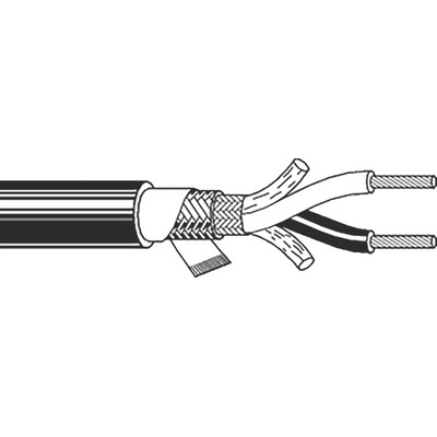 Belden Screened 2 Core Microphone Cable, 0.52 mm² CSA, 6.65mm od, 152m, Black