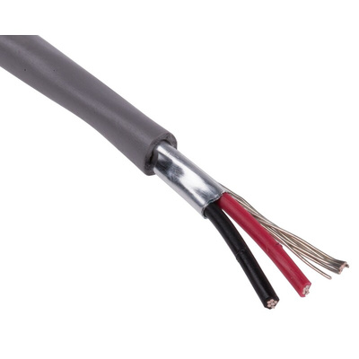 Alpha Wire Audio & Control Cable, 0.32 mm² CSA, 3.45mm od, 30.5m, Grey