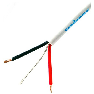 Van Damme Screened Line level Low Voltage signal Cable, 0.22 mm² CSA, 3.9mm od, 100m, White