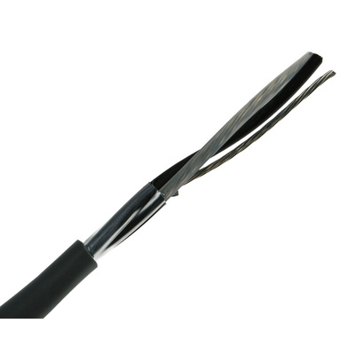 Belden Screened 2 Core Line Level, Low Voltage Signal Cable, 0.51 mm² CSA, 5.18mm od, 76m, Chrome