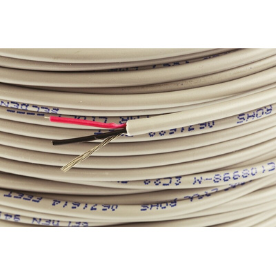Belden Screened 2 Core Line level Low Voltage signal Cable, 0.33 mm² CSA, 3.43mm od, 152m, Grey