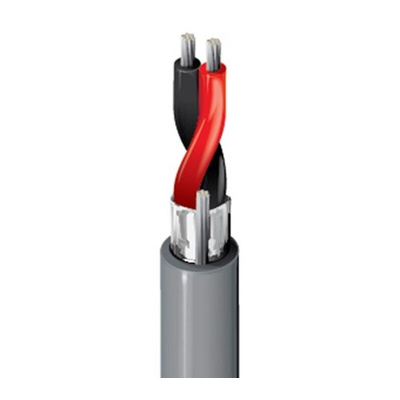 Belden Screened 2 Core Line level Low Voltage signal Cable, 0.33 mm² CSA, 3.43mm od, 152m, Grey