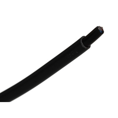 RS PRO Screened 3 Core Microphone Cable, 0.22 mm² CSA, 4mm od, 100m, Black