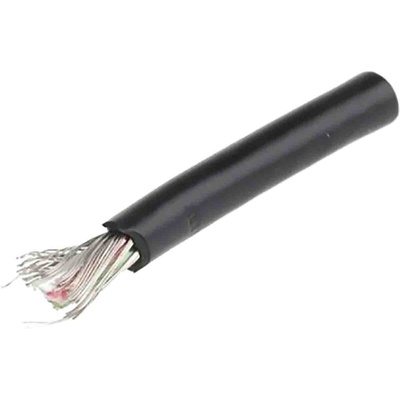 RS PRO Screened 4 Core Microphone Cable, 0.16 mm² CSA, 4.4mm od, 100m, Black