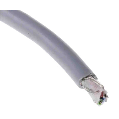 RS PRO Screened 4 Core Microphone Cable, 0.15 mm² CSA, 4.7mm od, 50m, Grey