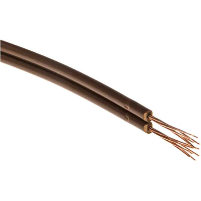 RS PRO 2 Core Speaker Cable, 0.34 mm² CSA, 1.8mm od, 100m, Brown