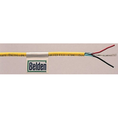 Belden Screened 2 Core Line level Low Voltage signal Cable, 0.33 mm² CSA, 3.61mm od, 304m, Yellow