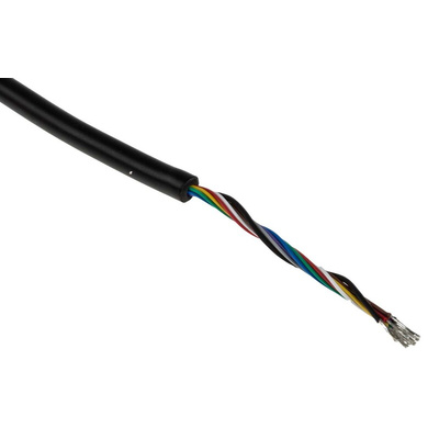RS PRO Male 9 Pin mini-DIN to Unterminated Black DIN Cable 2m