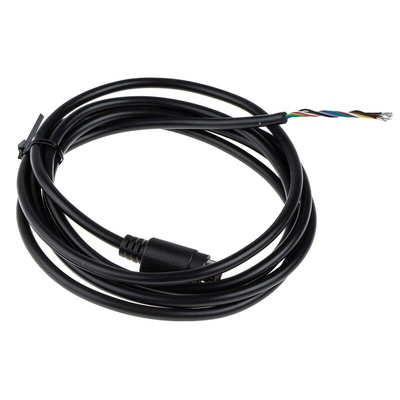 RS PRO Male 9 Pin mini-DIN to Unterminated Black DIN Cable 2m