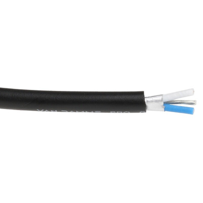 Van Damme Screened Microphone Cable, 0.19 mm² CSA, 3.5mm od, 100m, Black