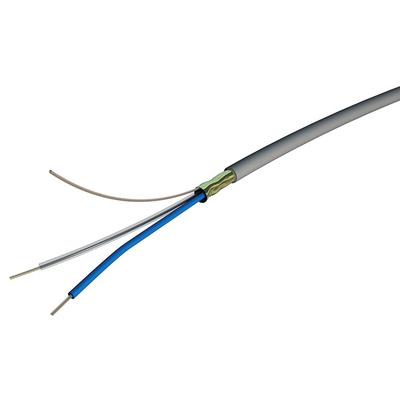 S2Ceb-Groupe Cae Screened Audio & Control Cable, 0.22 mm² CSA, 2.9mm od, 100m, Grey