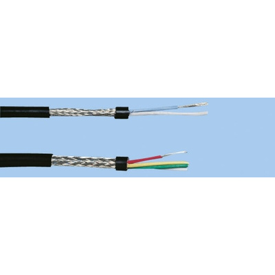 Nexans Screened 5 Core Microphone Cable, 0.22 mm² CSA, 4.8mm od, 100m, Black