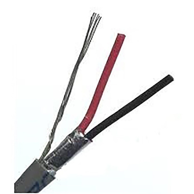 Belden Screened 2 Core Line level Low Voltage signal Cable, 0.33 mm2 CSA, 3mm od, 304m, Black