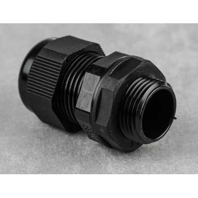 RS PRO Black Nylon Cable Gland, M20 Thread, 4mm Min, 9mm Max, IP68
