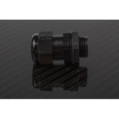 RS PRO Black Nylon Cable Gland, M20 Thread, 10mm Min, 14mm Max, IP68