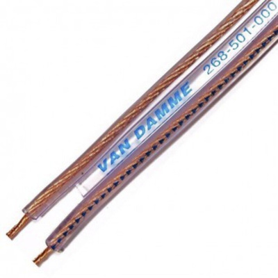 Van Damme Screened 2 Core Speaker Cable, 0.75 mm² CSA, 10 x 3mm od, 100m, Transparent