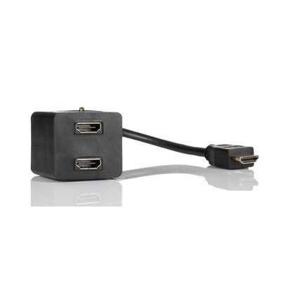 RS PRO Male HDMI to Female HDMI x 2 Cable, 30cm