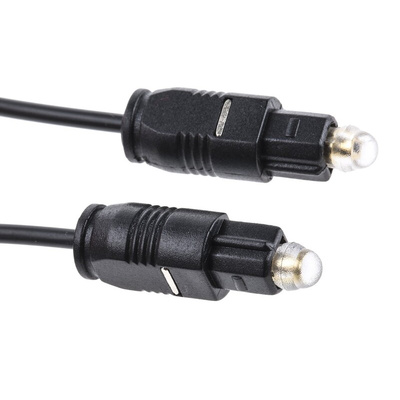 RS PRO Male TOSlink to Male TOSlink Optical Audio Cable, 1.5m
