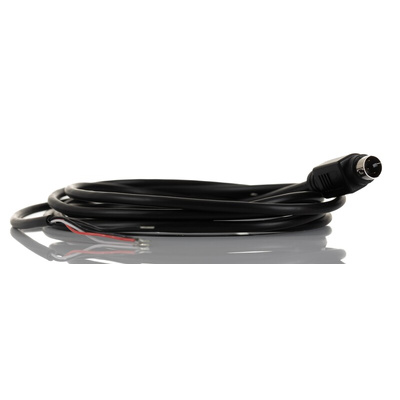 RS PRO Male 3 Pin mini-DIN to Unterminated Black DIN Cable 2m