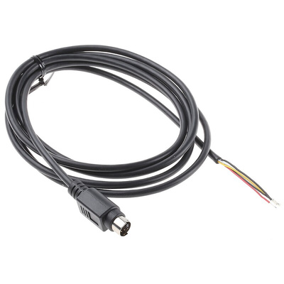 RS PRO Male 4 Pin mini-DIN to Unterminated Black DIN Cable 2m