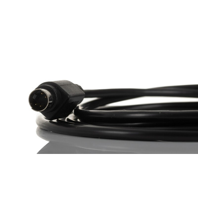 RS PRO Male 4 Pin mini-DIN to Female 4 Pin mini-DIN Black DIN Cable 2m
