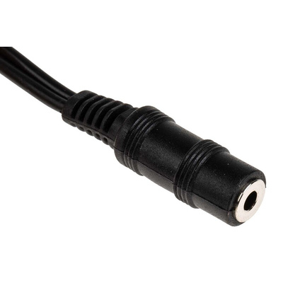 RS PRO Male 3.5mm Stereo Jack to Female 3.5mm Stereo Jack Aux Cable, Black, 3m