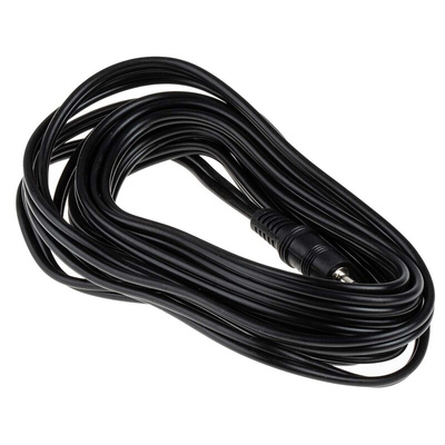 RS PRO Male 3.5mm Stereo Jack to Female 3.5mm Stereo Jack Aux Cable, Black, 3m