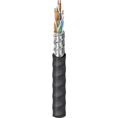 Belden Screened 8 Core Multipair Installation Cable, 7.37mm od, 305m, Black