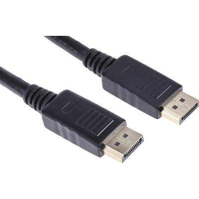 RS PRO Male DisplayPort to Male DisplayPort, PVC  Cable, 1080p, 1m