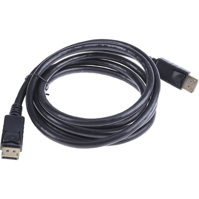 RS PRO Male DisplayPort to Male DisplayPort, PVC Cable, 4K @ 60Hz, 3m