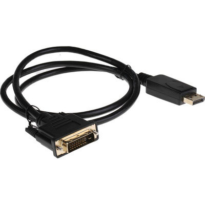 RS PRO Male DisplayPort to Male DVI-D, PVC  Cable, 1080p, 1m
