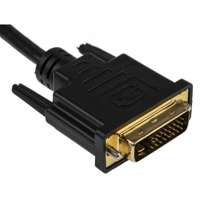 RS PRO Male DisplayPort to Male DVI-D Dual Link, PVC  Cable, 1080p, 2m