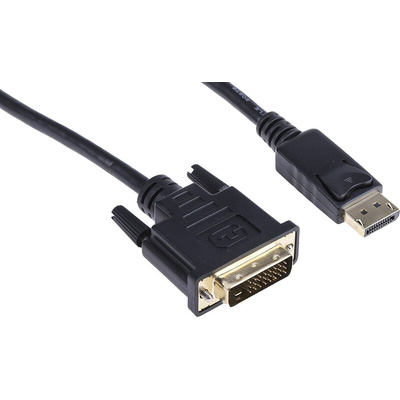 RS PRO Male DisplayPort to Male DVI-D Dual Link, PVC  Cable, 1080p, 3m