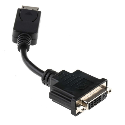 RS PRO Male DisplayPort to Female DVI-I Dual Link  Cable, 150mm