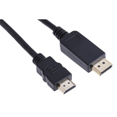 RS PRO Male DisplayPort to Male HDMI, PVC  Cable, 1080p, 5m