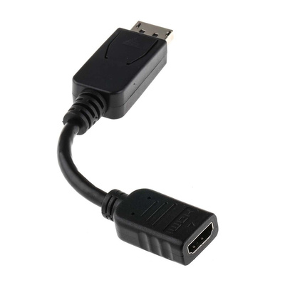 RS PRO Male DisplayPort to Female HDMI, PVC  Cable, 1080p, 150mm