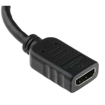 RS PRO Male DisplayPort to Female HDMI, PVC  Cable, 1080p, 150mm
