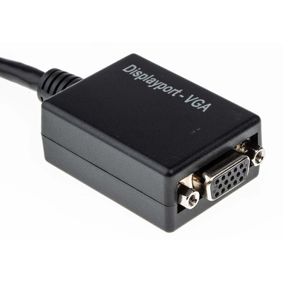RS PRO Male DisplayPort to Female VGA, PVC  Cable, 1080p, 150mm